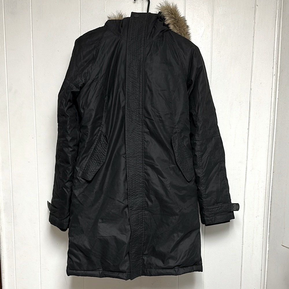 Aritzia Tna The Summit Parka Arctic Twill Mid-length Goose Down Parka In Black S